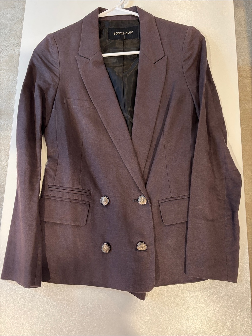 Women's Double-Breasted Blazer in Dark Brown